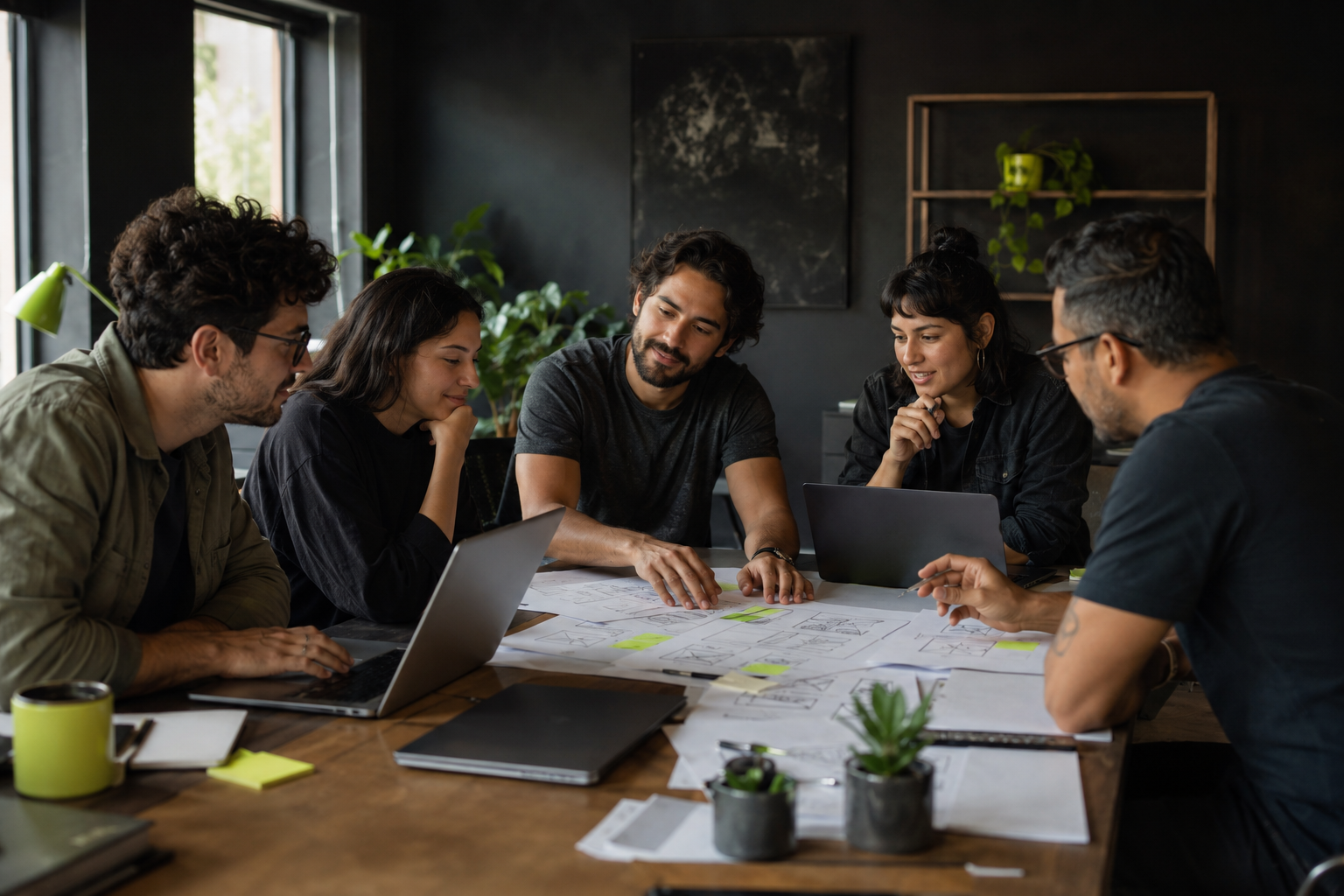 Equipo de producto colaborando